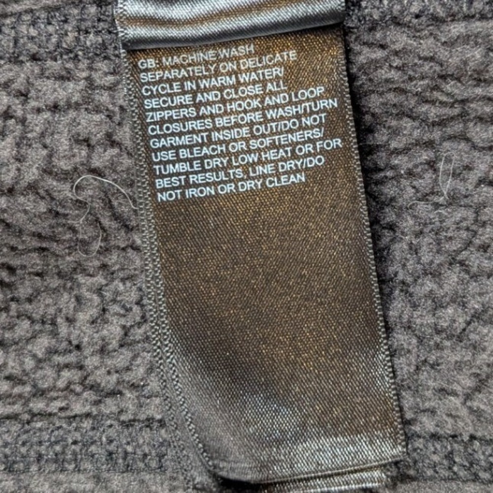 The North Face Womens XS Full Zip Fleece Jacket Charcoal Gray Sherpa Collar Logo - Picture 6 of 12